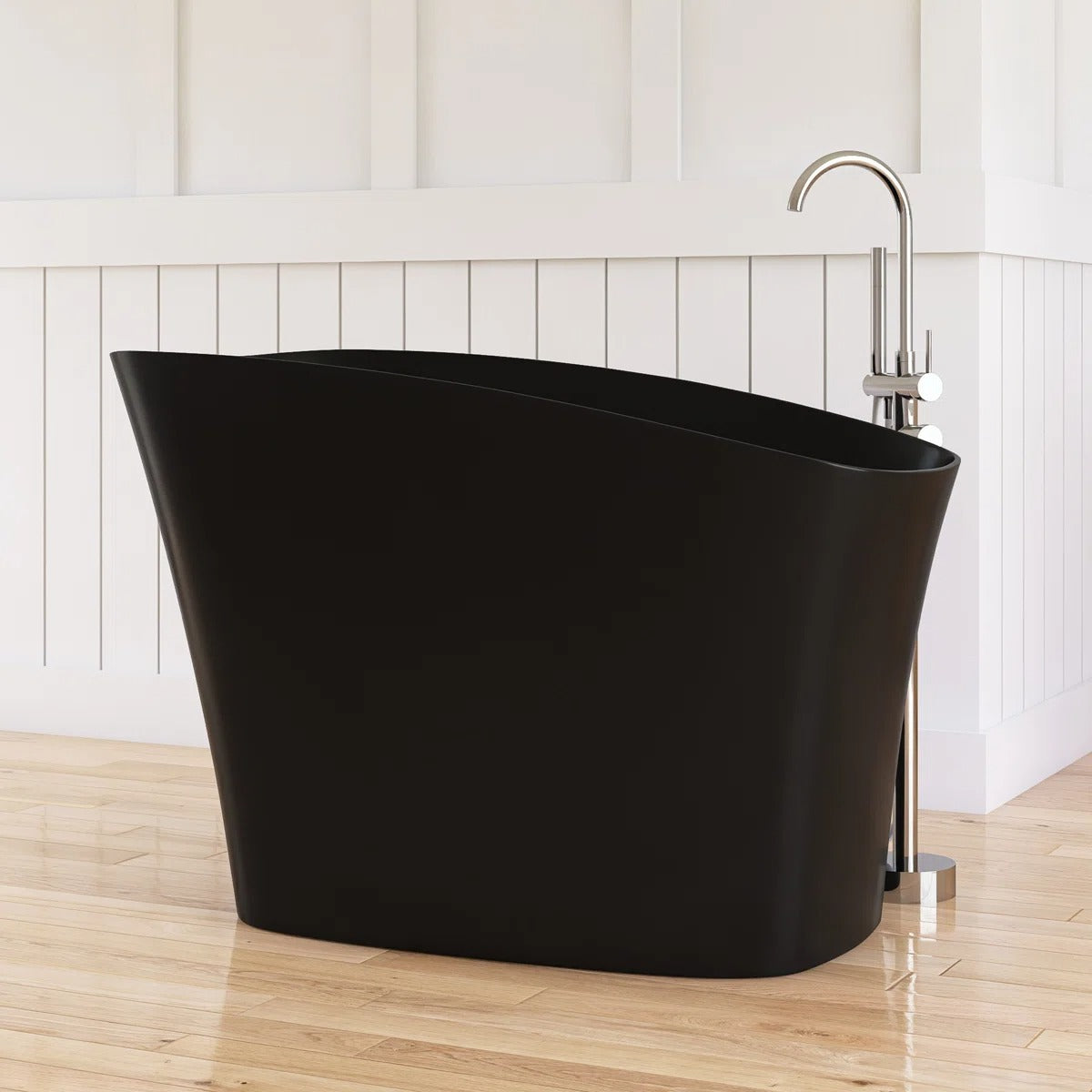 Forma 51 inch Japanese freestanding soaking tub solid surface deep bathtub