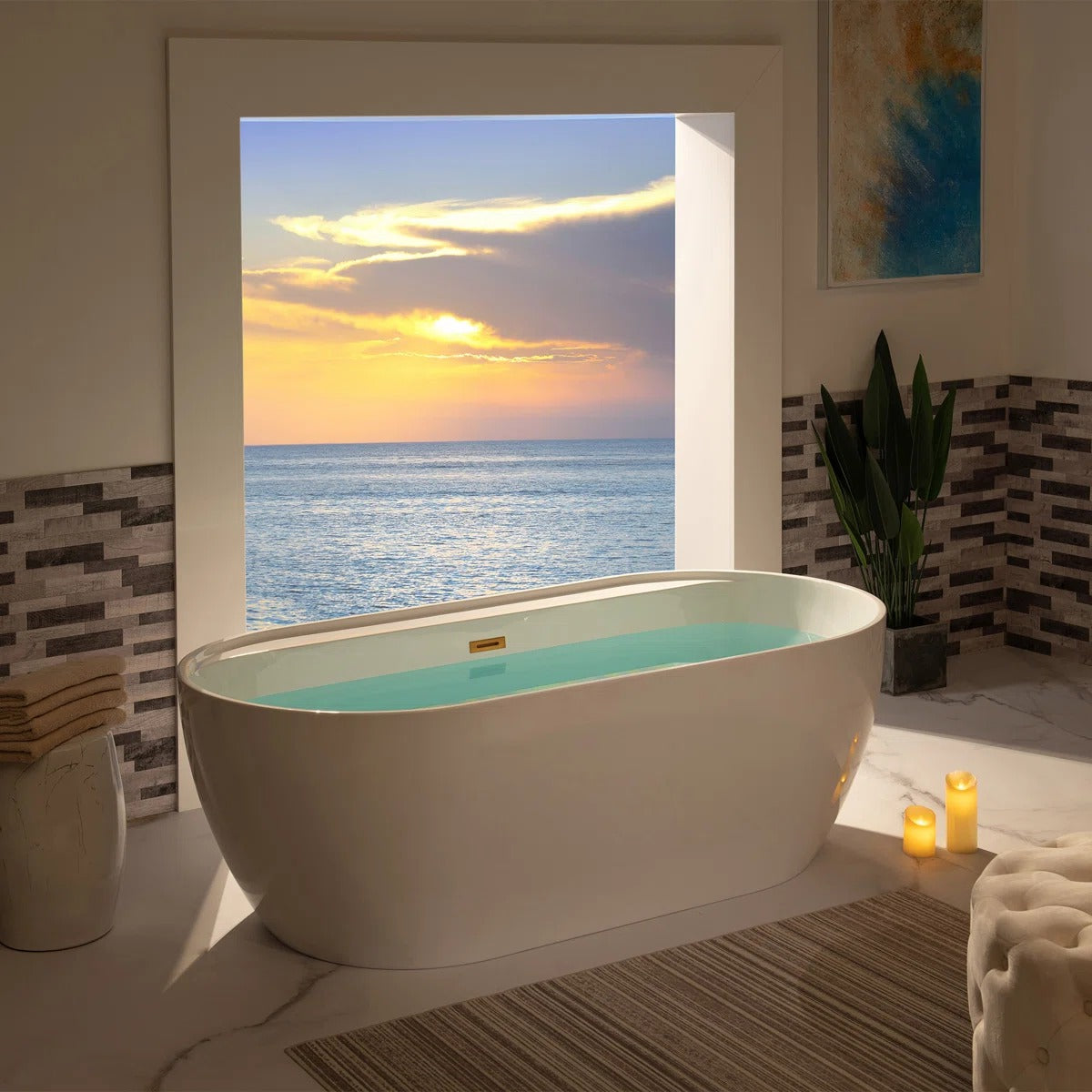 Luxury freestanding acrylic bathtub