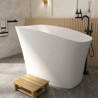 Forma 51 inch Japanese freestanding soaking tub solid surface deep bathtub
